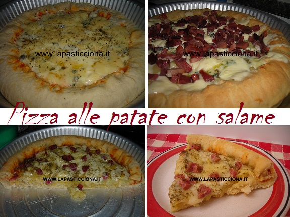 Pizza alle patate con salame