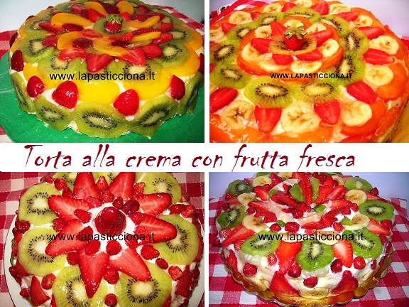 Torta alla crema con frutta fresca