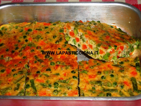 Frittata di verdure e caciocavallo al forno