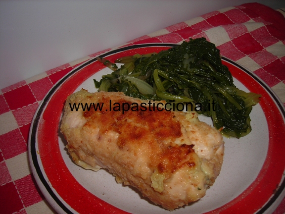 Rotoli di pollo con spinaci e scamorza