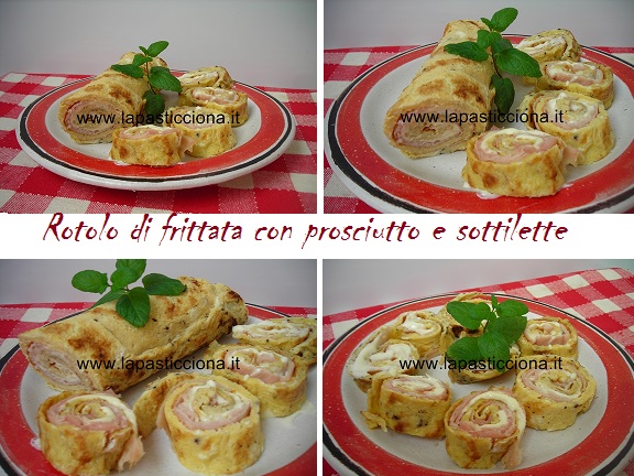 Rotolo di frittata con prosciutto