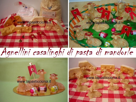 Agnellini casalinghi di pasta di mandorle