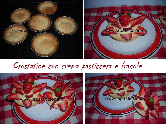 Crostatine con crema pasticcera e fragole