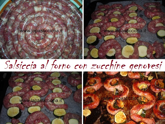 Salsiccia al forno con zucchine genovesi