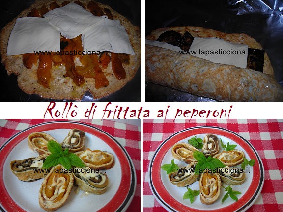 Rollò di frittata ai peperoni