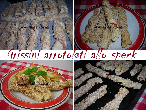 Grissini arrotolati allo speck