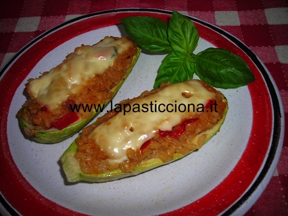 Zucchine ripiene di riso