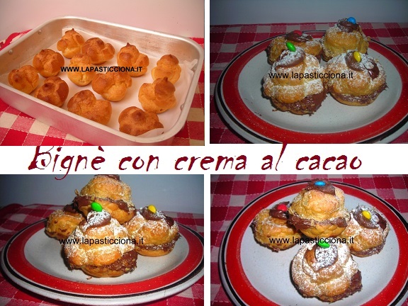 Bignè con crema al cacao