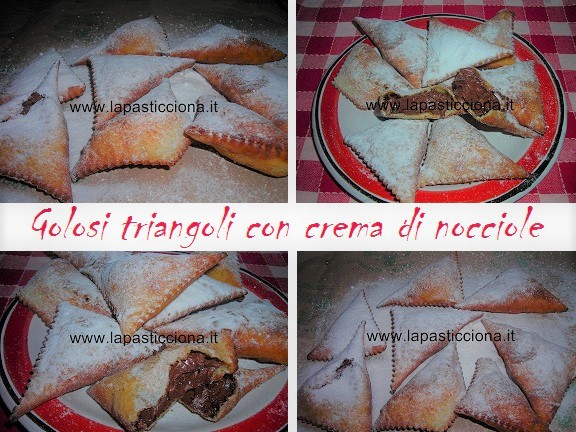 Golosi triangoli con crema di nocciole