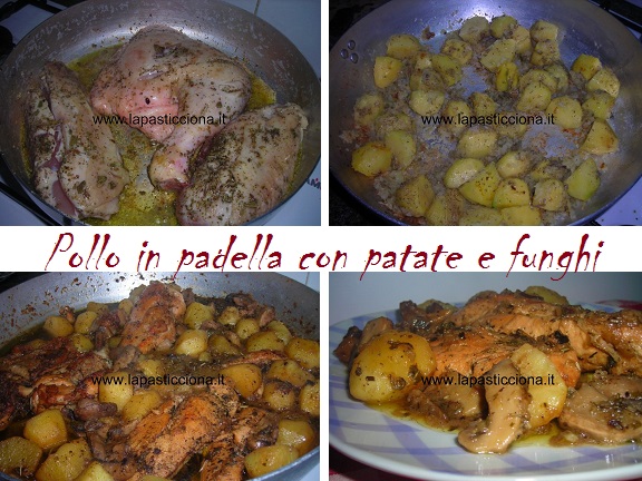 Pollo in padella con patate e funghi