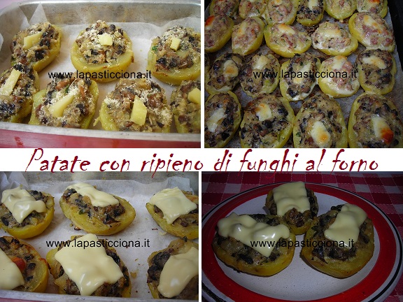 Patate con ripieno di funghi al forno