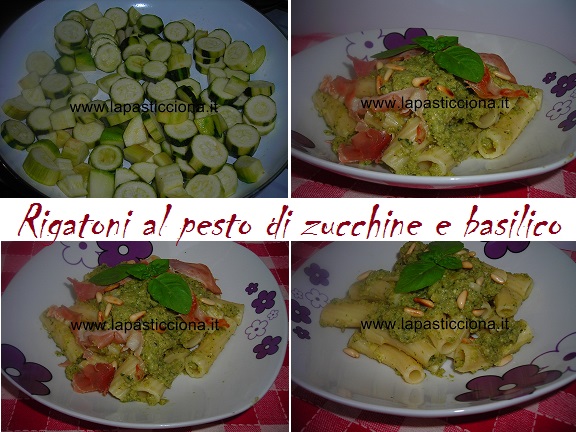 Rigatoni al pesto di zucchine e basilico