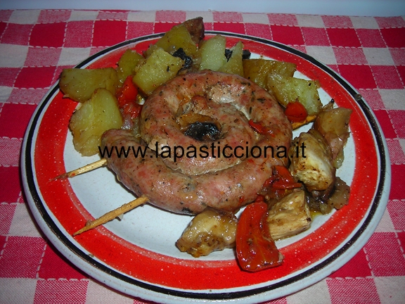 Salsiccia con verdure al forno 4