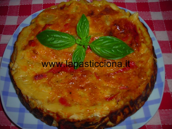 Tortino di patate peperoni e fontina