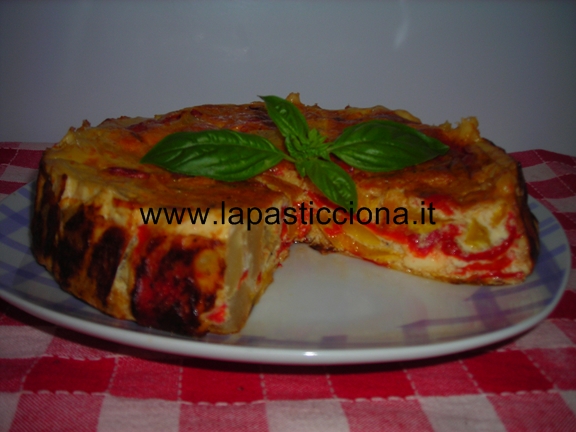 Tortino di patate peperoni e fontina