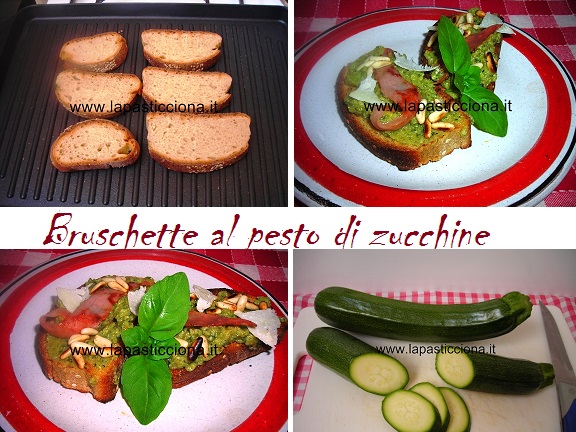 Bruschette al pesto di zucchine