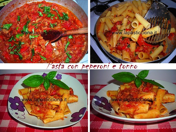 Pasta con peperoni e tonno