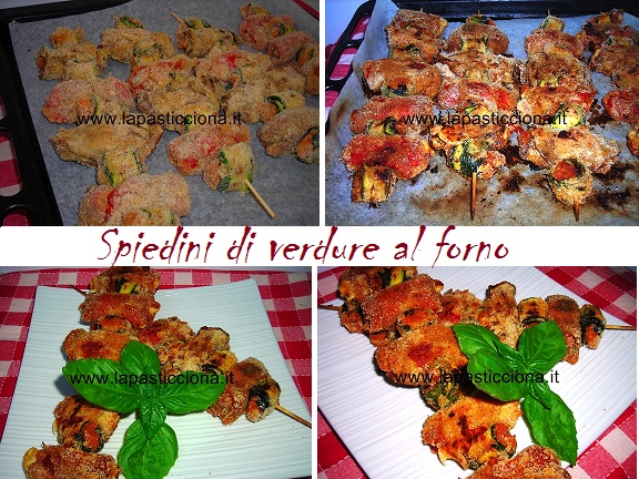 Spiedini di verdure al forno