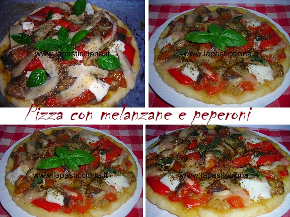 Pizza con melanzane e peperoni