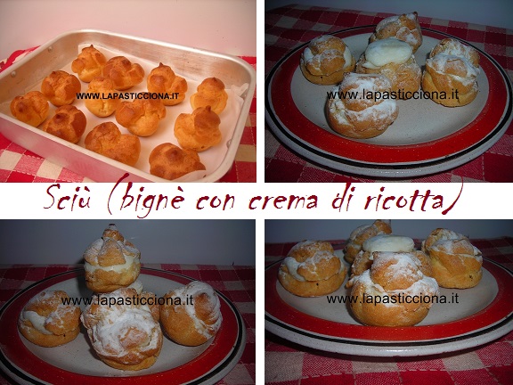 Sciù (bignè con crema di ricotta)