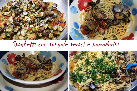 Spaghetti con vongole veraci e pomodorini