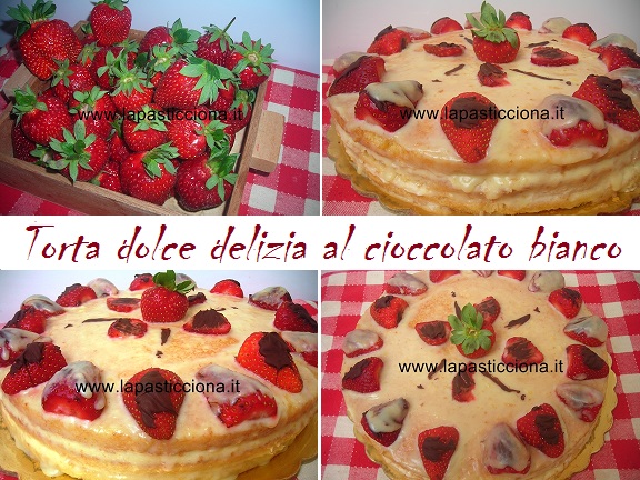 Torta dolce delizia al cioccolato bianco