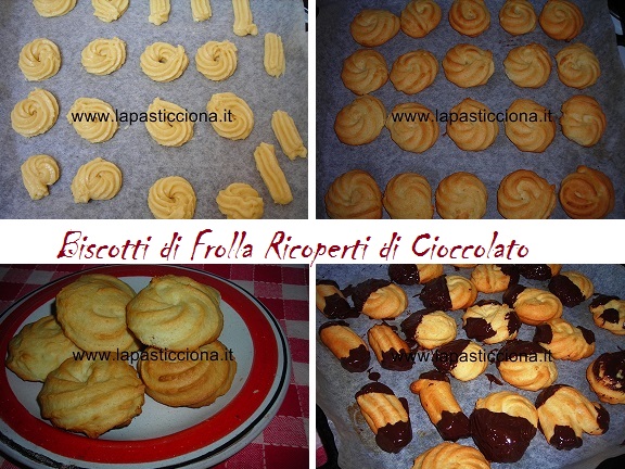 Biscotti di frolla ricoperti di cioccolato