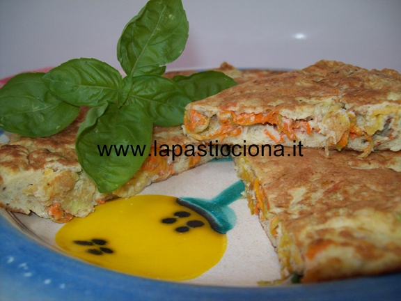 Frittata con fiori di zucca