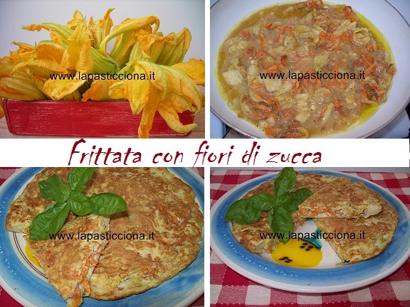 Frittata con fiori di zucca