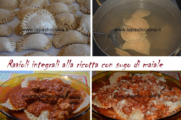 Ravioli integrali alla ricotta con sugo di maiale