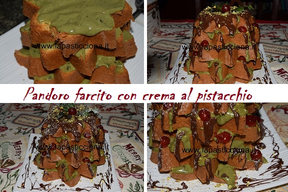 Pandoro farcito con crema al pistacchio