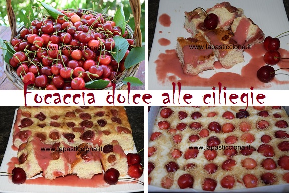 Focaccia dolce alle ciliegie 