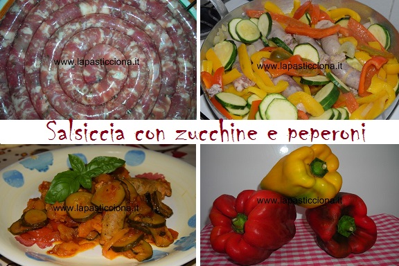 Salsiccia con zucchine e peperoni