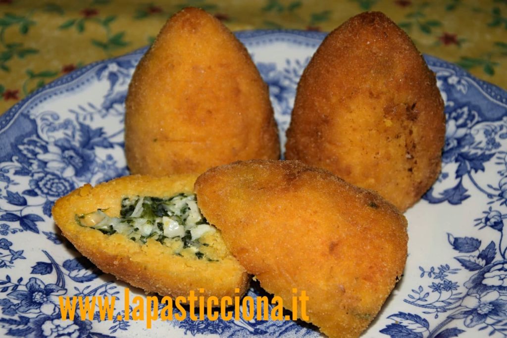 Arancine vegetariane con spinaci