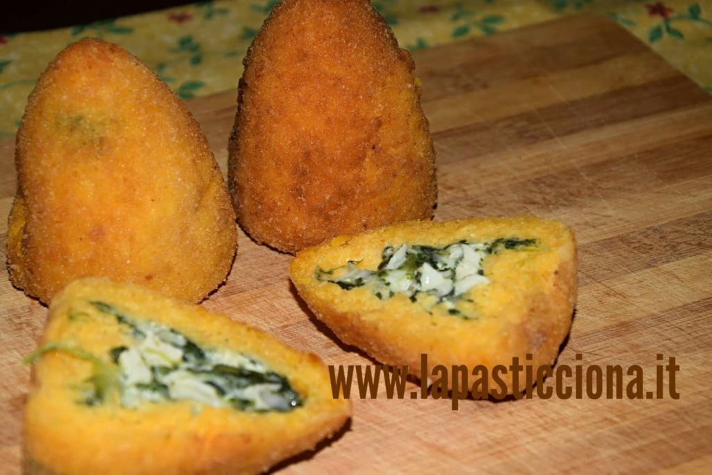 Arancine vegetariane con spinaci