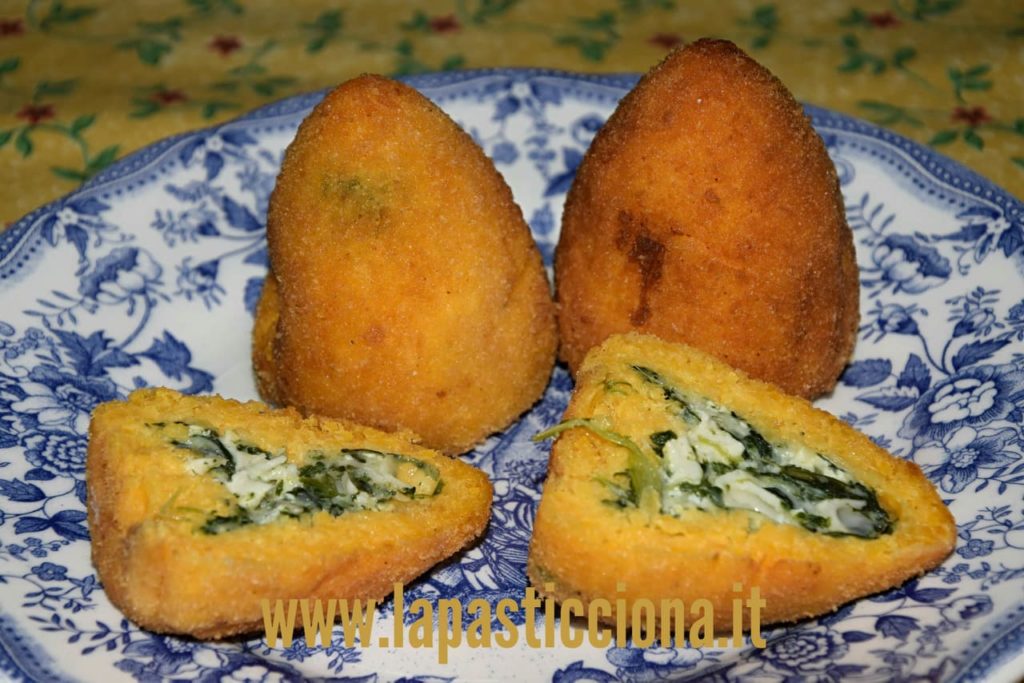 Arancine vegetariane con spinaci