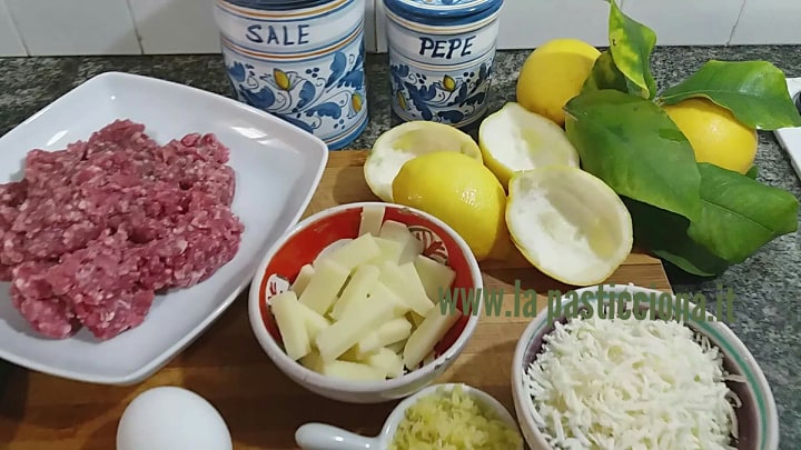 Limoni farciti con carne tritata