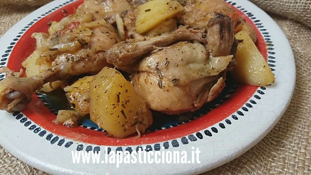 Pollo aggrassato con patate